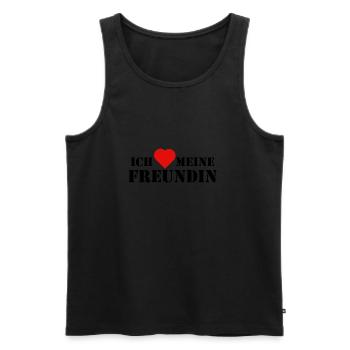 ich liebe meine Freundin - Männer Premium Bio Tank Top - Schwarz - Vorne - Michal (187cm)