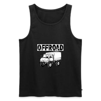 Unimog - Oldtimer - Offroad - Dispositif moteur universel - Débardeur bio Premium Homme - noir - Devant - AI Model Male 178 light (178cm)
