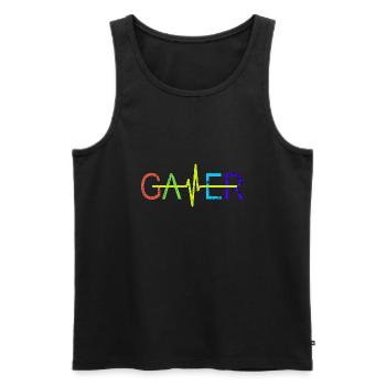 GAMER - Men's Premium Organic Tank Top - black - Front - AI Model Male 178 light (178cm)