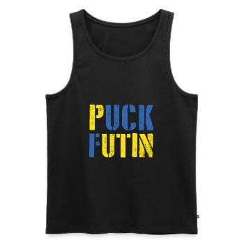 Puck futin Ukraine - Men's Premium Organic Tank Top - black - Front - Michal (187cm)