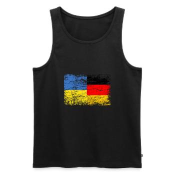 Ukraine Allemagne Drapeau Ukrainien Allemand - Débardeur bio Premium Homme - noir - Devant - AI Model Male 178 light (178cm)