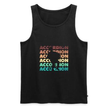 Accordion Accordionist Accordion Player Silhouette - Männer Premium Bio Tank Top - Schwarz - Vorne - Michal (187cm)