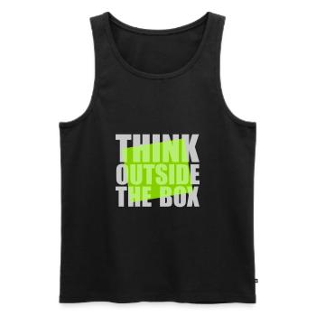 Green Think outside - Men's Premium Organic Tank Top - black - Front - AI Model Male 178 light (178cm)
