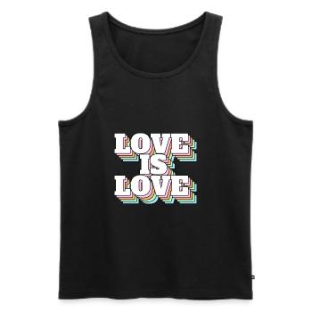 L’amour est amour - Débardeur bio Premium Homme - noir - Devant - AI Model Male 178 light (178cm)