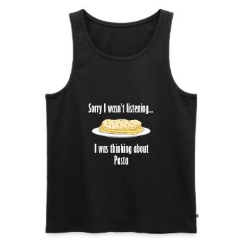 Denken Sie an Spaghetti Pasta Chef Zitat - Männer Premium Bio Tank Top - Schwarz - Vorne - Michal (187cm)