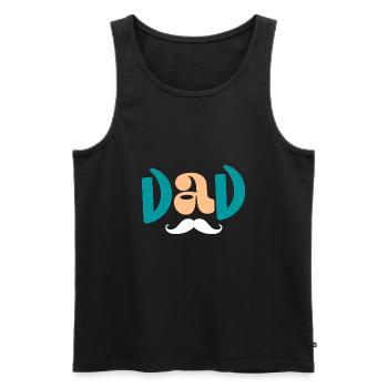 Geschenk Papa Vatertag T-Shirt Papa Schnurrbart - Männer Premium Bio Tank Top - Schwarz - Vorne - Michal (187cm)