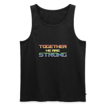 ensemble nous sommes Strong pride chemise noire - Débardeur bio Premium Homme - noir - Devant - AI Model Male 178 light (178cm)