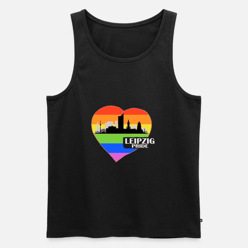 Leipzig Pride CSD - Männer Premium Bio Tank Top - Schwarz