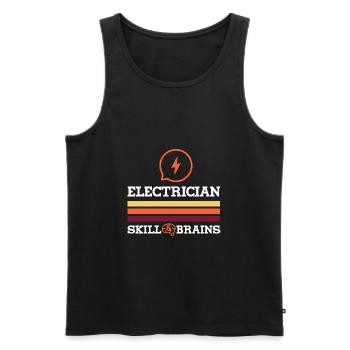 Electro Worker Voltage de l'électricien - Débardeur bio Premium Homme - noir - Devant - AI Model Male 178 light (178cm)