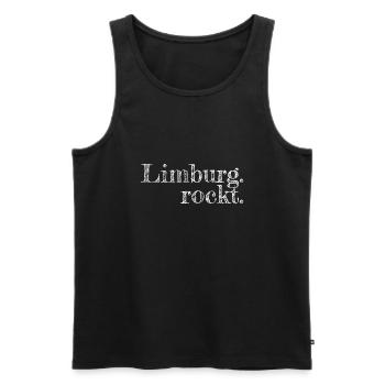 Limburg rockt - Textdesign mit Stadtnamen - Männer Premium Bio Tank Top - Schwarz - Vorne - Michal (187cm)