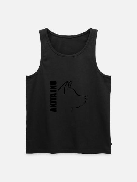 AKITA INU PROFIL - Männer Premium Bio Tank Top - Schwarz