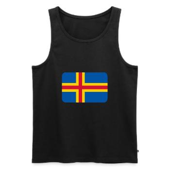 ALAND FLAG round corner 400 dpi - Männer Premium Bio Tank Top - Schwarz - Vorne - AI Model Male 178 light (178cm)