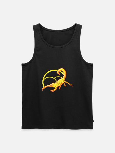 Venomgul scorpion hotar med sitt sting - Ekologisk premium tanktopp herr - svart