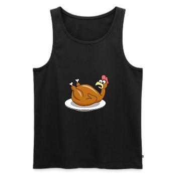 Huhn Braten Backen - Männer Premium Bio Tank Top - Schwarz - Vorne - AI Model Male 178 light (178cm)