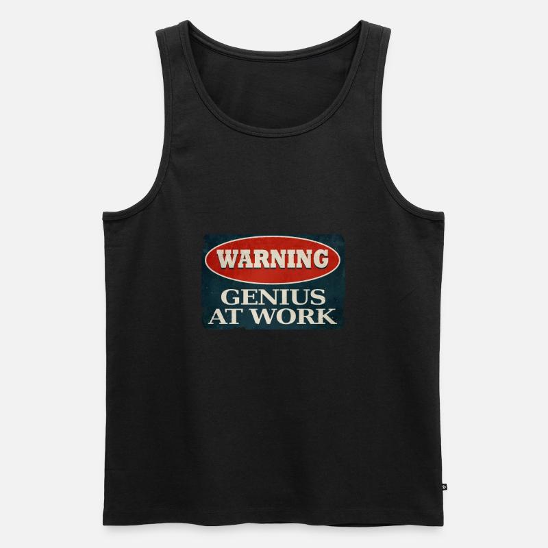 Genius AT Work - Männer Premium Bio Tank Top - Schwarz