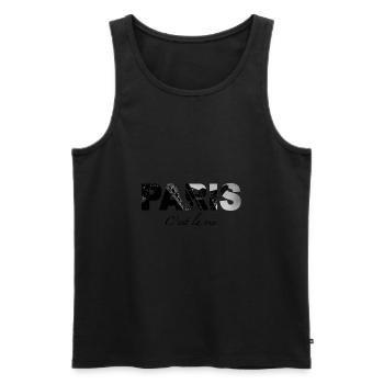 Paris - C'est la vie - Men's Premium Organic Tank Top - black - Front - AI Model Male 178 light (178cm)