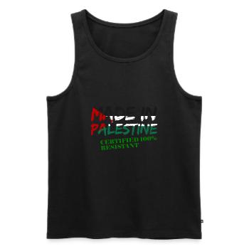 Résistant à la Palestine - Débardeur bio Premium Homme - noir - Devant - AI Model Male 178 light (178cm)