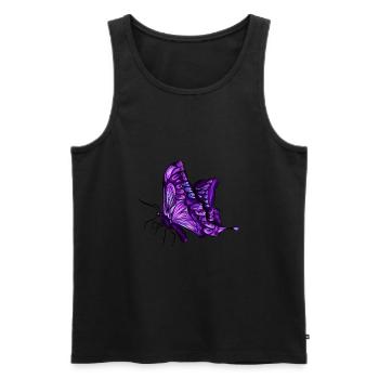 Schmetterling Falter Violett Lila Geschenk - Männer Premium Bio Tank Top - Schwarz - Vorne - AI Model Male 178 light (178cm)