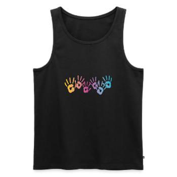 color hand buckus colorful painter gift impression cool - Men's Premium Organic Tank Top - black - Front - AI Model Male 178 light (178cm)