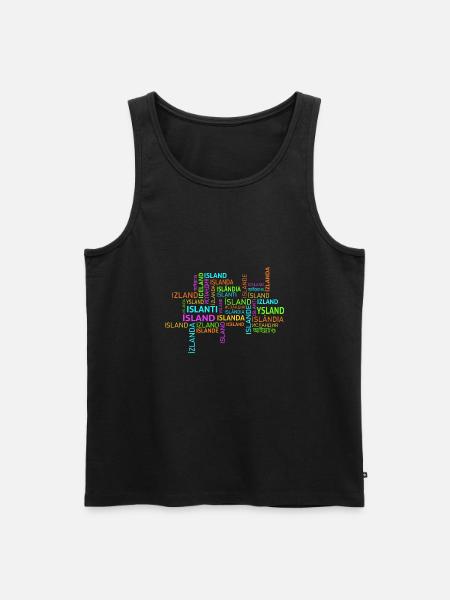 Islandia - Islandia - Islanda - Izland - Islande - Ekologisk premium tanktopp herr - svart