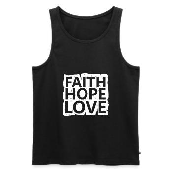 Faith Hope Love - Débardeur bio Premium Homme - noir - Devant - Michal (187cm)
