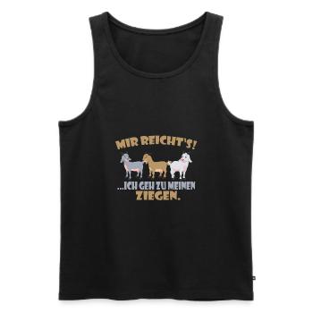 Mir reicht's! Ich geh zu meinen Ziegen - Männer Premium Bio Tank Top - Schwarz - Vorne - AI Model Male 178 light (178cm)