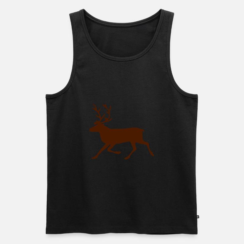Rentier - Männer Premium Bio Tank Top - Schwarz
