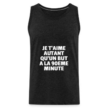 Je t'aime autant qu'un but à la 90eme minute - Débardeur bio Premium Homme - charbon - Devant - Alexander (188cm)