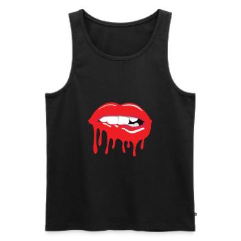 Kussmund - Männer Premium Bio Tank Top - Schwarz - Vorne - Michal (187cm)