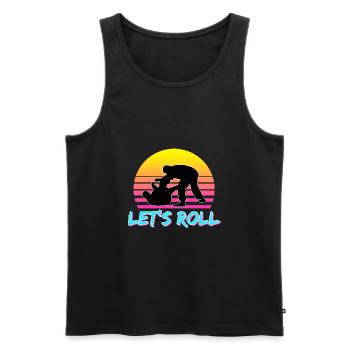 Let’s Roll BJJ Rétro - Débardeur bio Premium Homme - noir - Devant - AI Model Male 178 light (178cm)