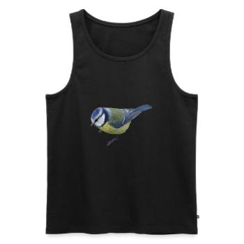 Blaumeise - blue tit - Männer Premium Bio Tank Top - Schwarz - Vorne - AI Model Male 178 light (178cm)
