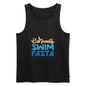 Eat Pasta swim Fasta Sport Schwimmer Wasserratte - Männer Premium Bio Tank Top - Schwarz - Vorne - AI Model Male 178 light (178cm)