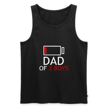 dad of 3 boys - Men's Premium Organic Tank Top - black - Front - Michal (187cm)