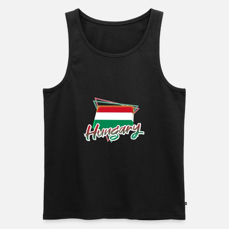 Ungarn - Männer Premium Bio Tank Top - Schwarz