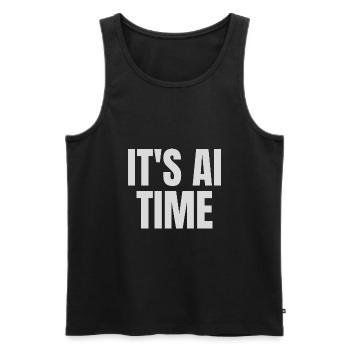 Es ist KI-Zeit - Männer Premium Bio Tank Top - Schwarz - Vorne - AI Model Male 178 light (178cm)