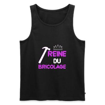 Reine du bricolage cadeau femme bricolage - Débardeur bio Premium Homme - noir - Devant - AI Model Male 178 light (178cm)