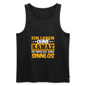 Ein leben ohne kamaz Russischer LKW Kamaz UdSSR - Männer Premium Bio Tank Top - Schwarz - Vorne - Michal (187cm)