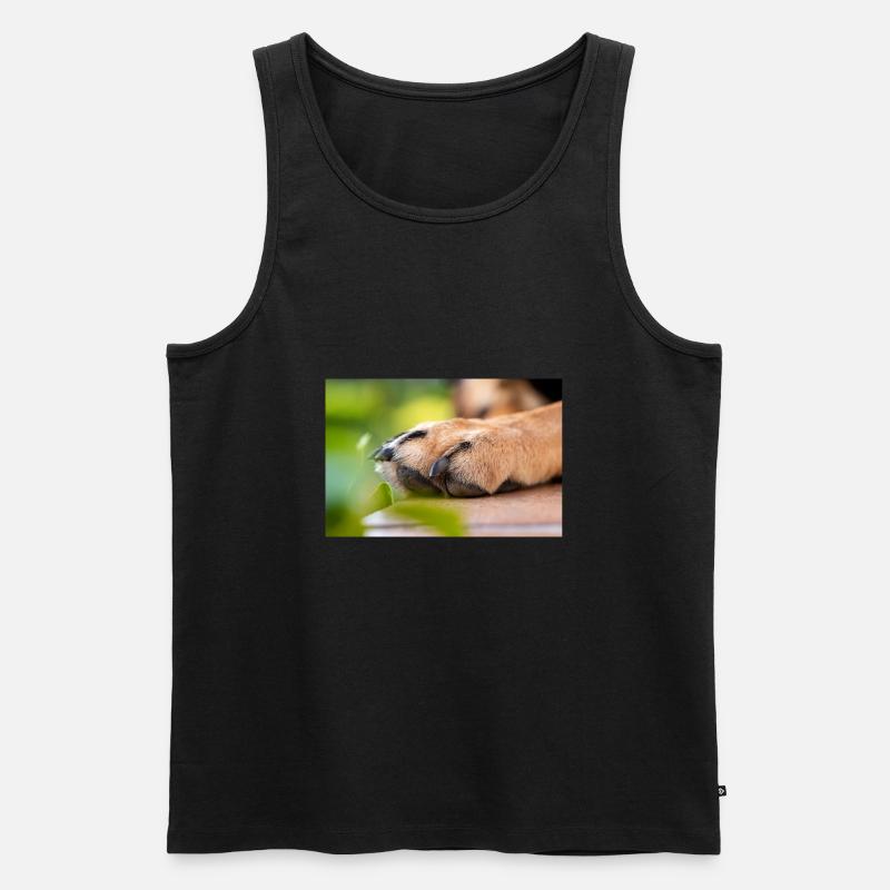 Hundepfote - Männer Premium Bio Tank Top - Schwarz