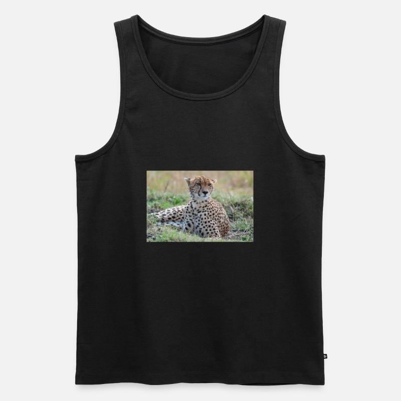 Ruhender Gepard IG31402 - Männer Premium Bio Tank Top - Schwarz