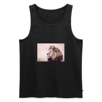 König der Löwen. D3S2290 - Männer Premium Bio Tank Top - Schwarz - Vorne - Michal (187cm)