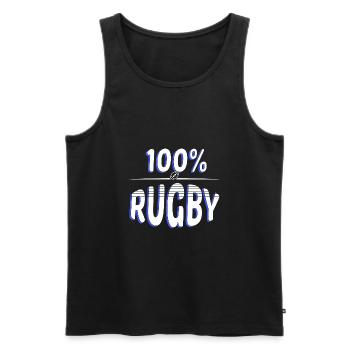 100 Rugby cadeau sport humour drôles citation - Débardeur bio Premium Homme - noir - Devant - AI Model Male 178 light (178cm)