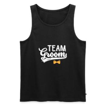Team Groom - Men's Premium Organic Tank Top - black - Front - Michal (187cm)
