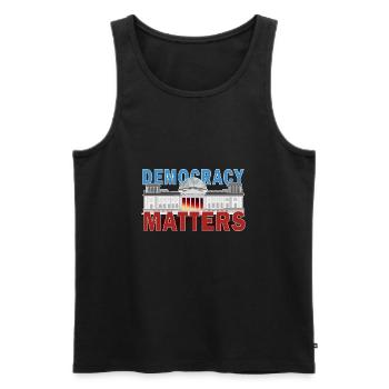 Demokratie Democracy Matters Bundestag Berlin - Men's Premium Organic Tank Top - black - Front - Michal (187cm)