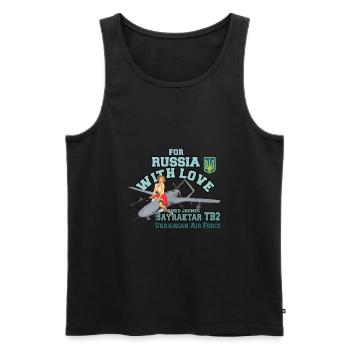Schutz der Ukraine - Ukrainisches Geschenk - Männer Premium Bio Tank Top - Schwarz - Vorne - Michal (187cm)
