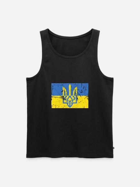 Flag of Ukraine Trident Ukraine - Men's Premium Organic Tank Top - black