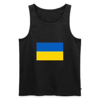 Drapeau Ukraine / Ukraine flag - Débardeur bio Premium Homme - noir - Devant - AI Model Male 178 light (178cm)