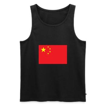 Drapeau Chine / China flag - Débardeur bio Premium Homme - noir - Devant - AI Model Male 178 light (178cm)