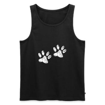 Pattes Chien Chat Patte Imprimer - Débardeur bio Premium Homme - noir - Devant - Michal (187cm)