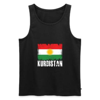 Kurdistan Flagge 2 - Männer Premium Bio Tank Top - Schwarz - Vorne - Michal (187cm)