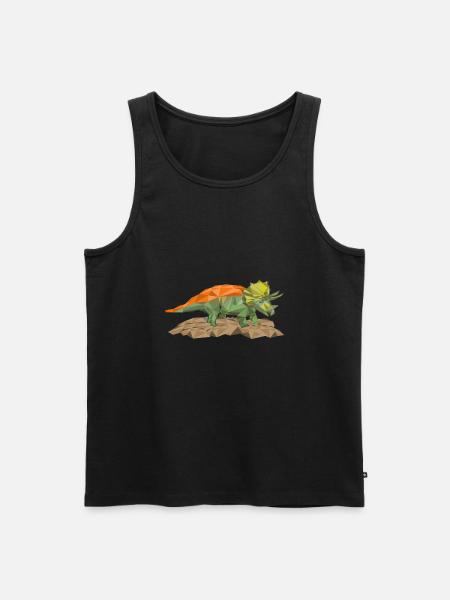 Triceratops Dino in polygon style - Men's Premium Organic Tank Top - black